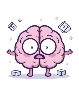 Overwhelmed brain mascot